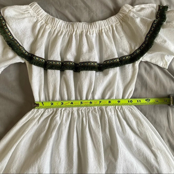 Women’s Off the shoulder white ruffle maxi dress - Picture 6 of 7